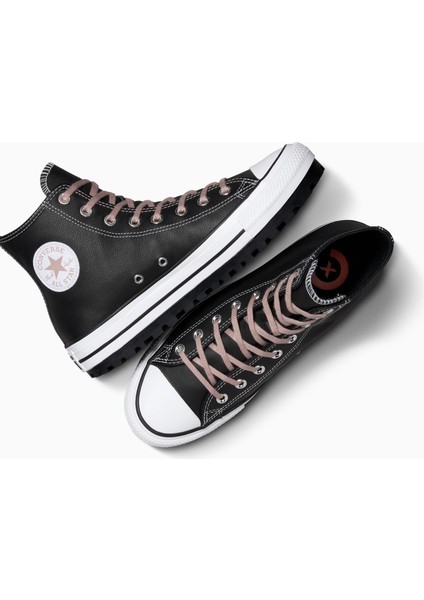Chuck Taylor All Star City Trek Unisex Siyah Deri Bot.001
