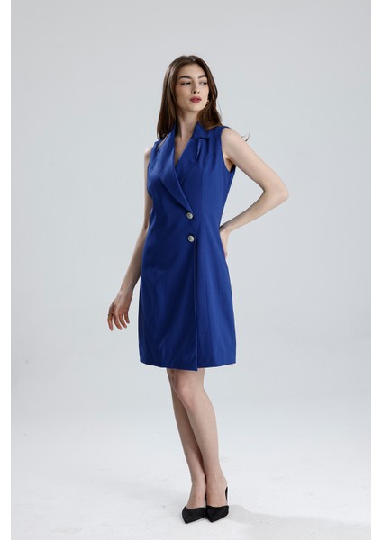 Içi Astarlı Kolsuz Hürrem Uzun Ceket Elbise | CKT35288 Saks-Saks fiyatları