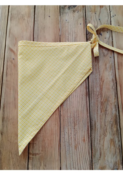 Yaz Renkleri Kareli Pamuklu Bağlamalı Bandana – Üçgen Bandana