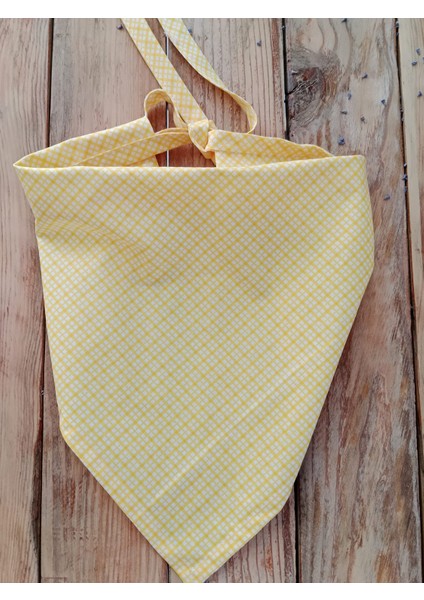 Yaz Renkleri Kareli Pamuklu Bağlamalı Bandana – Üçgen Bandana