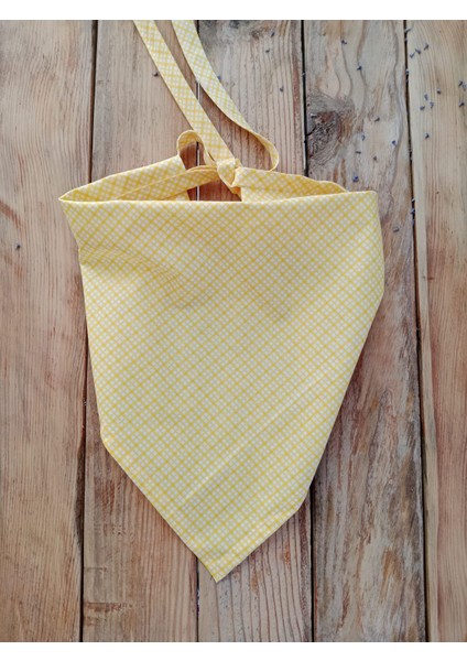 Yaz Renkleri Kareli Pamuklu Bağlamalı Bandana – Üçgen Bandana