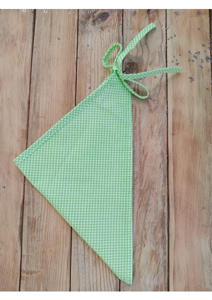 Yaz Renkleri Kareli Pamuklu Bağlamalı Bandana – Üçgen Bandana