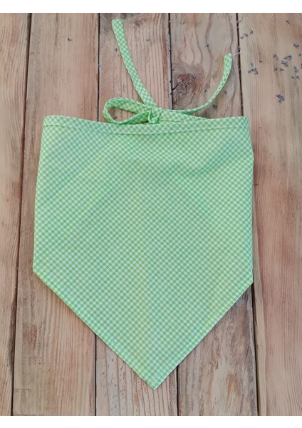 Yaz Renkleri Kareli Pamuklu Bağlamalı Bandana – Üçgen Bandana