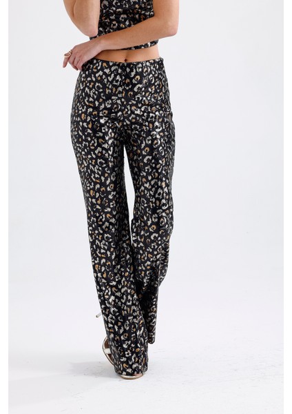 Abiye Takım Elbise | Ceket | Pantolon | Büstiyer 3 Lü Takım TK34264 Siyah Gold Leopar fırsatları
