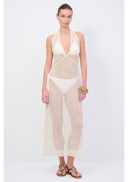 Moda Tutkusu Güpür Uzun Elbise