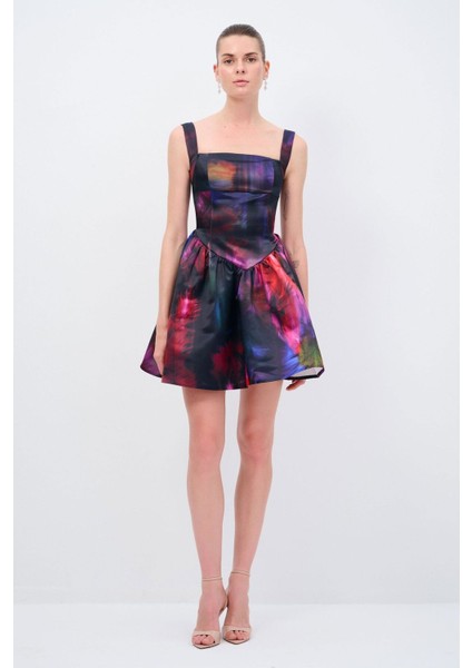 Night Zoom Volanlı Mini Elbise