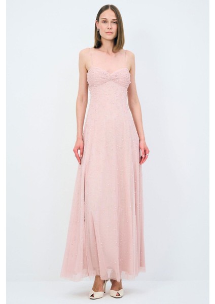 Night Zoom Mini Boncuk Işelmeli Elbise