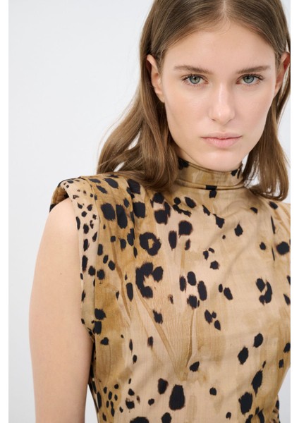 Leopar Desenli Örme Elbise modelleri