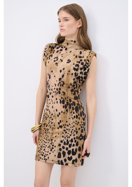 Leopar Desenli Örme Elbise indirimleri
