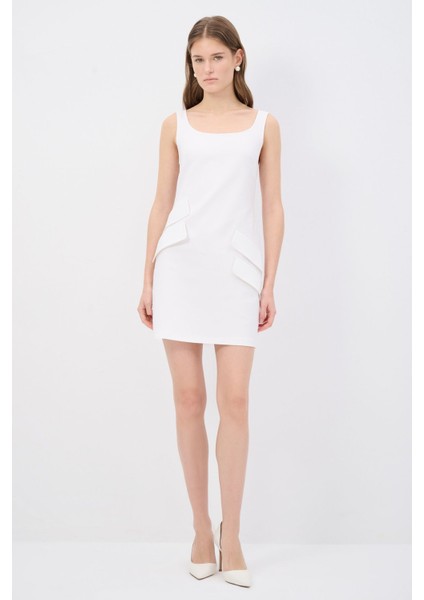 Cep Kapak Detaylı Kolsuz Elbise modelleri