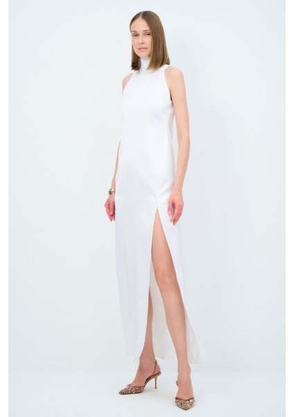 Night Zoom Halter Yaka Uzun Elbise