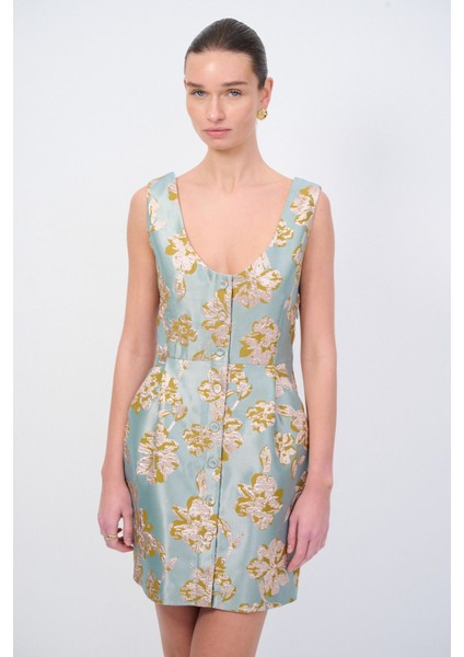 Moda Tutkusu Önü Düğmeli Jakar Elbise fiyatları