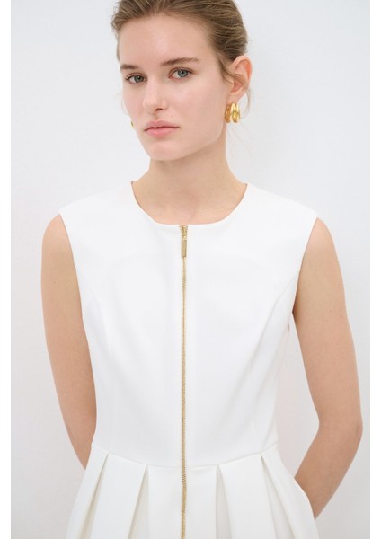 Fermuar Detaylı Kolsuz Elbise fiyatları