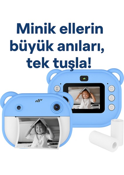 Anında Baskı Özellikli Çocuk Kamerası – Saniyeler Içinde Fotoğraf, Beklemeden Çıktı