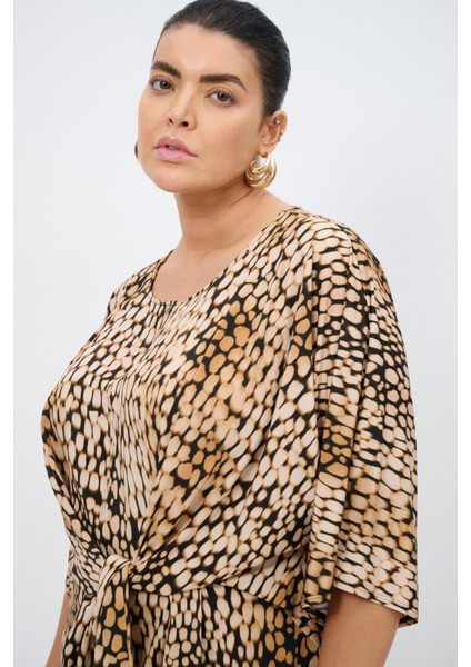 Leopar Desenli Örme Elbise indirimleri
