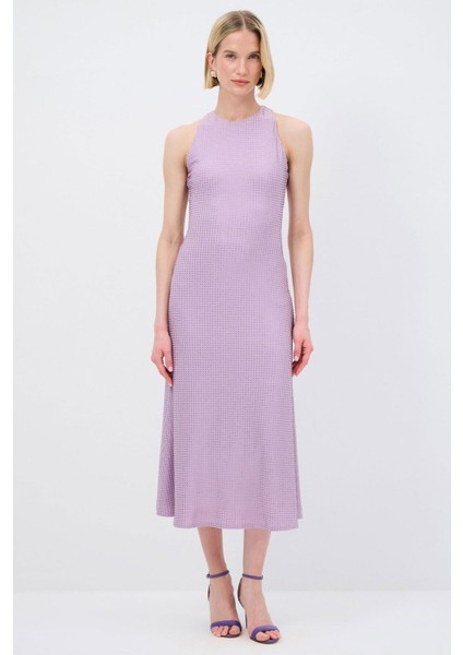 Mert Aslan Halter Yaka Örme Taşlı Elbise