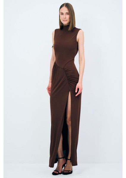 Night Zoom Kolsuz Uzun Örme Elbise modelleri