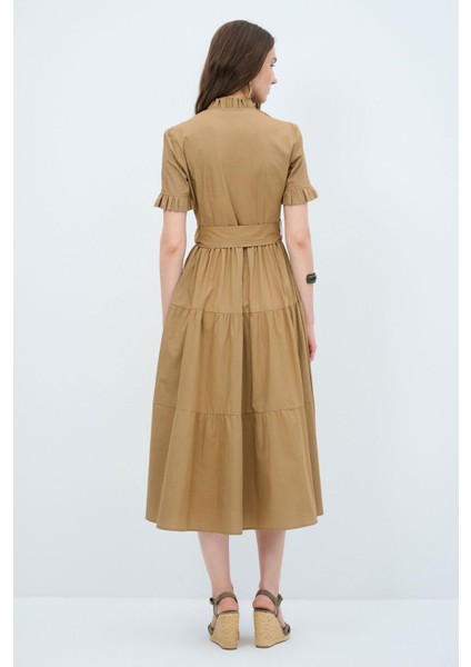 Volan Detaylı Midi Elbise indirimleri