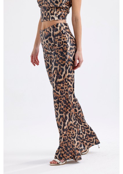 Abiye Takım Elbise | Ceket | Pantolon | Büstiyer 3 Lü Takım TK34264 Büyük Kızıl Leopar modelleri