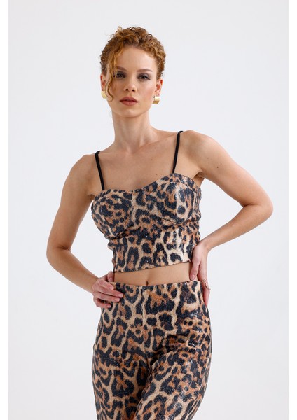 Abiye Takım Elbise | Ceket | Pantolon | Büstiyer 3 Lü Takım TK34264 Büyük Kızıl Leopar fırsatları