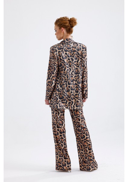 Abiye Takım Elbise | Ceket | Pantolon | Büstiyer 3 Lü Takım TK34264 Büyük Kızıl Leopar indirimleri