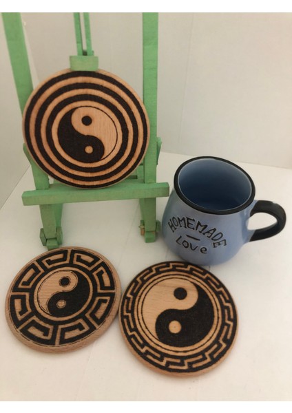 El Yakması Ahşap Bardak Altlığı