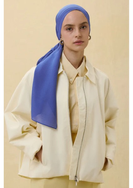 Paris Ipeği Saks Mavi Renk Pamuklu Şal