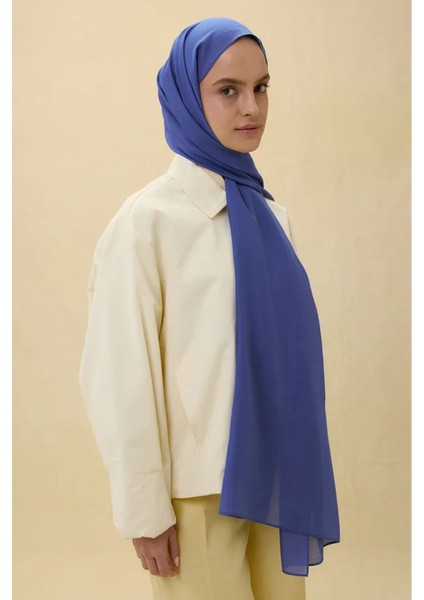 Paris Ipeği Saks Mavi Renk Pamuklu Şal