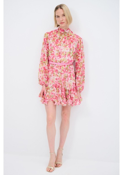 Mert Aslan Desenli Şifon Elbise