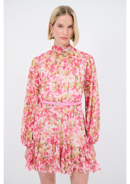 Mert Aslan Desenli Şifon Elbise fiyatları