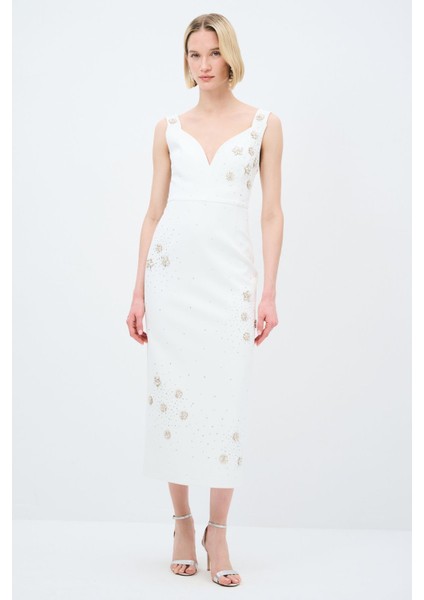 Mert Aslan Taş Işlemeli Kolsuz Elbise