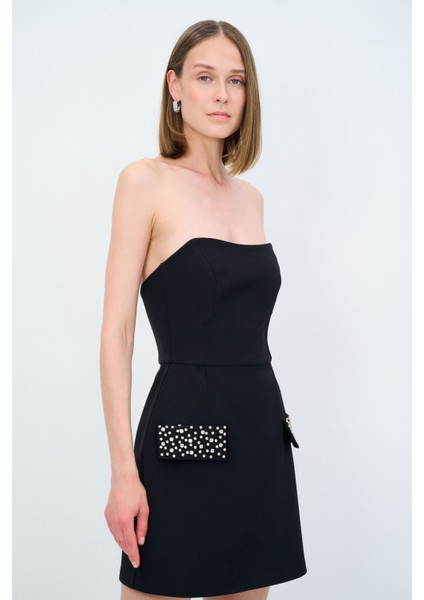 Night Zoom Cep Kapaklı Straplez Elbise fırsatları