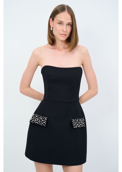 Night Zoom Cep Kapaklı Straplez Elbise indirimleri