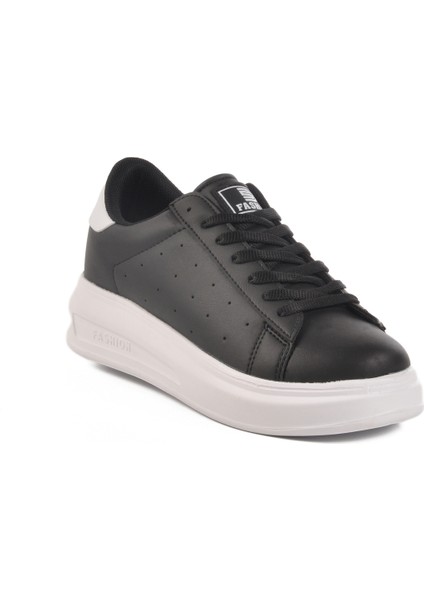 Siyah Beyaz Bağcıklı Kadın Sneaker modelleri
