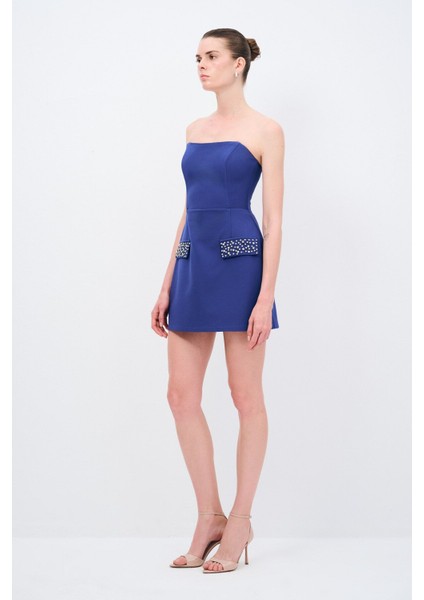 Night Zoom Cep Kapaklı Straplez Elbise fırsatları