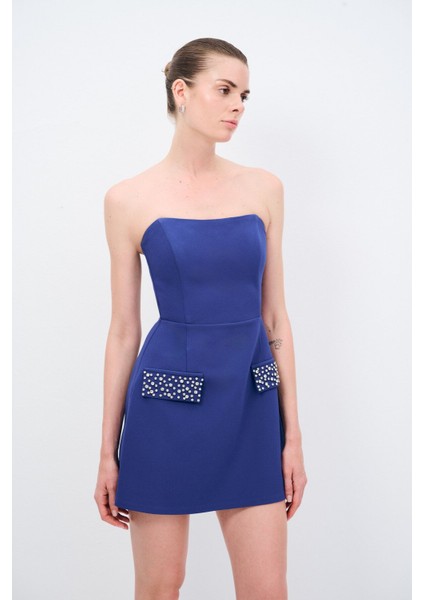 Night Zoom Cep Kapaklı Straplez Elbise indirimleri