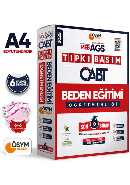 2025 Meb-Ags Öabt Beden Eğitimi Öğretmenliği Ösym Tıpkı Basım 6lı Deneme Paketi Dijital Çözümlü