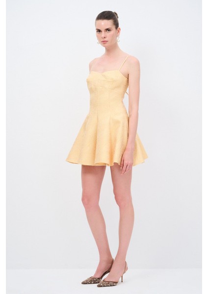 Night Zoom Bağlama Detaylı Jakar Elbise