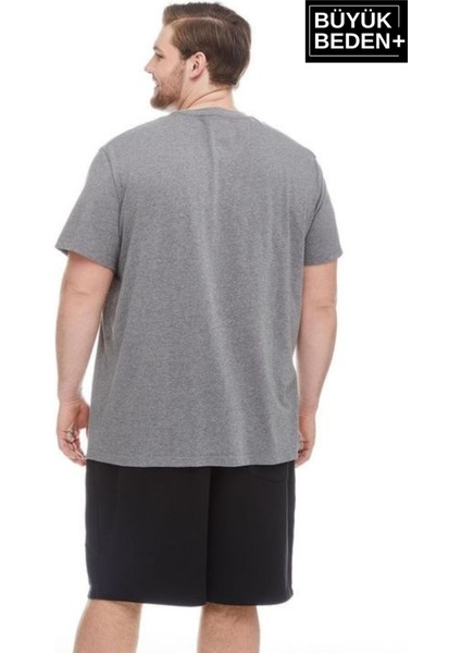 Süperlife Erkek Büyük Beden El Yazılı California Baskılı Bisiklet Yaka Tshırt SPR25BTS13 fiyatları