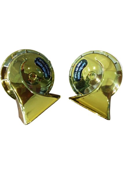 Motorsiklet Kornası Salyangoz Korna Çift Takım Parlak Gold 12V 115DB modelleri
