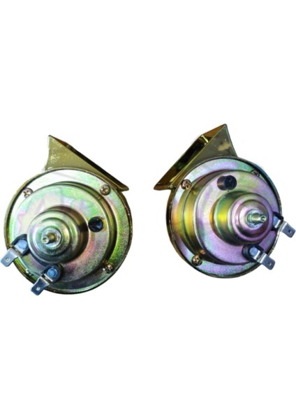 Motorsiklet Kornası Salyangoz Korna Çift Takım Parlak Gold 12V 115DB fırsatları