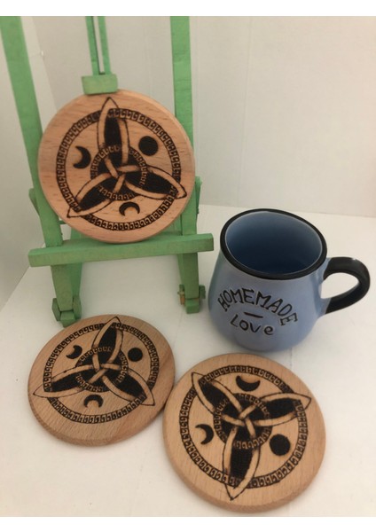 El Yakması Ahşap Bardak Altlığı