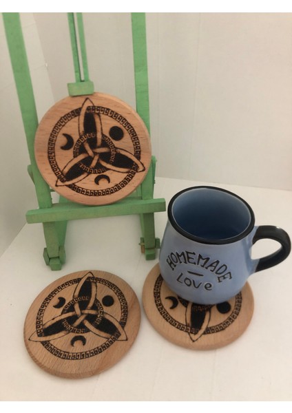 El Yakması Ahşap Bardak Altlığı modelleri