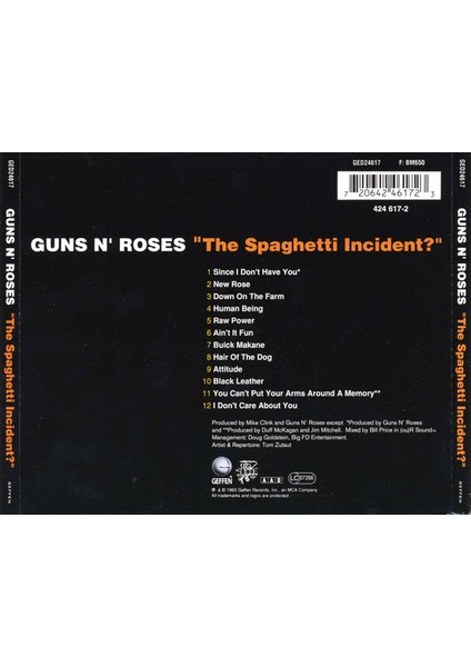 Dikkat CD Guns N' Roses – "the Spaghetti Incident?" CD fiyatları