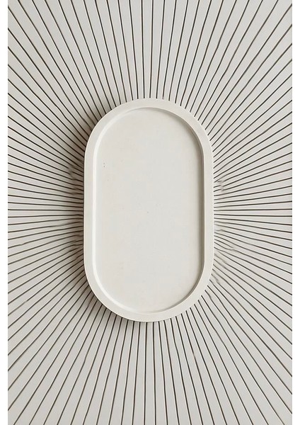 Minimal Oval Beyaz Dekoratif Tepsi modelleri