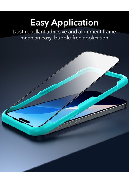 iphone 15 - iphone 16 ANTI-STATIC Temperli Full Cam Ekran Koruyucu 2 Adet