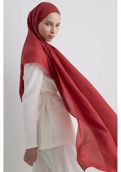 Paris Ipeği Kızılcık Renk Pamuklu Şal