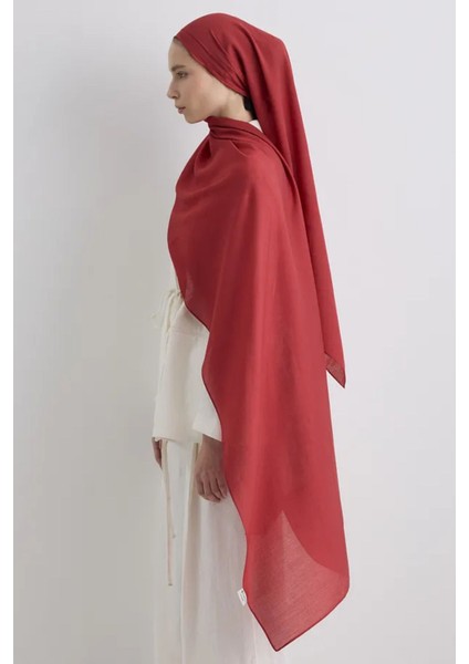 Paris Ipeği Kızılcık Renk Pamuklu Şal