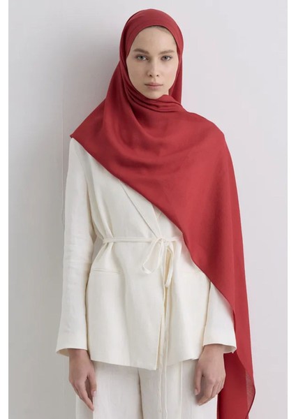 Paris Ipeği Kızılcık Renk Pamuklu Şal