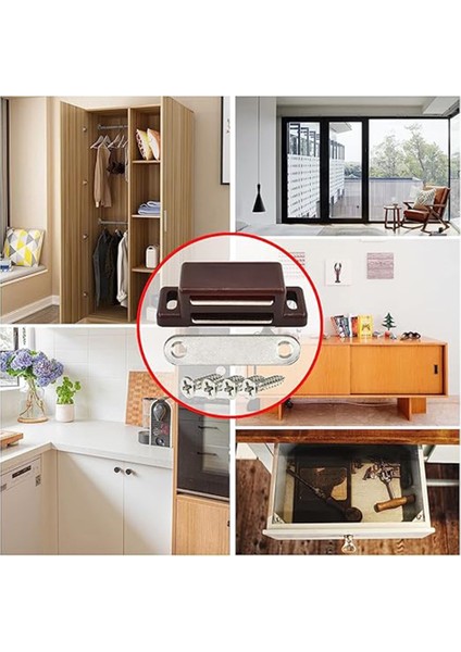 Mıknatıslı Sineklik Kilidi – 75'li Kahverengi Mobilya ve Dolap Kapağı İçin Plastik Çıt Çıt Mıknatıs fırsatları